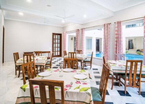 Dining area of one of the best Hotels in Udaipur near Lake Pichola