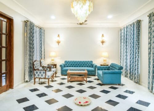 Hotel lobby and reception at Chez Lavania — hotels in Udaipur near Lake Pichola